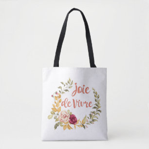 Joie de Vivre French Saying Tote Bag
