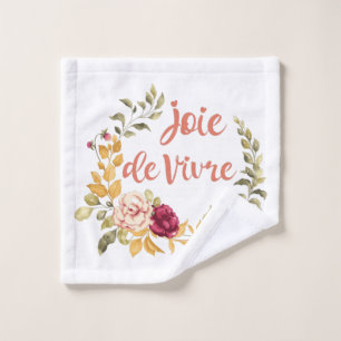 Joie de Vivre French Saying Wash Cloth