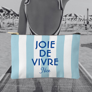 Joie De Vivre Nice Blue Cabana Stripe French Accessory Pouch