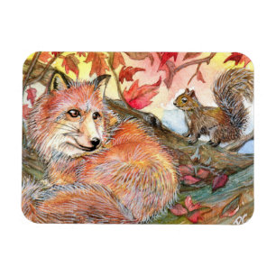 Join Me For A Nap With Fox And Squirrel Magnet