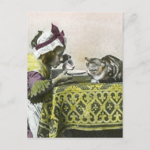 Join me for Tea Kitty Vintage Victorian Tea Party Postcard