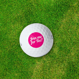 Join me for Tee Funny Ladies Golf Humour Typograph Golf Balls