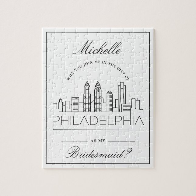 Join Me In Philadelphia Bridesmaid Request Jigsaw Jigsaw Puzzle (Vertical)