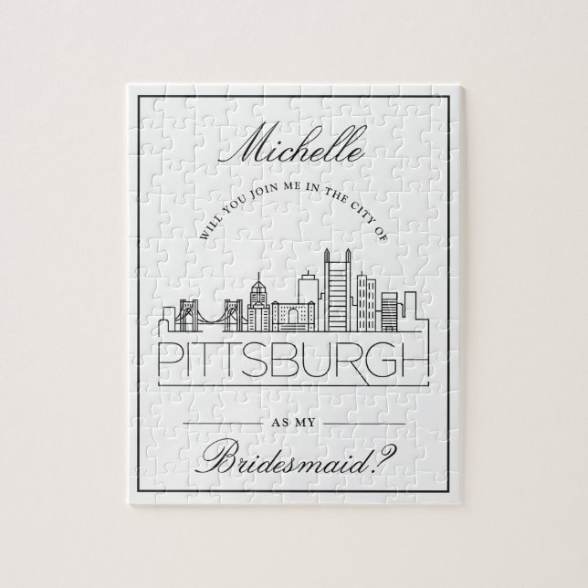 Join Me In Pittsburgh! | Bridesmaid Request Jigsaw Puzzle (Vertical)