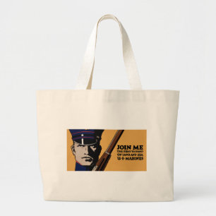 Join Me ~ US Marines Large Tote Bag