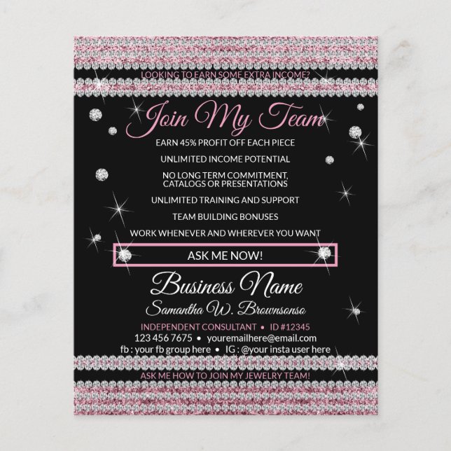 Join My Team Jewellery Bling Flyer (Front)