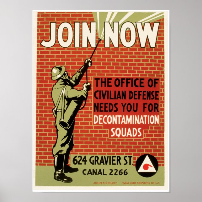 Join Now ~ Civil Defence Poster (Front)