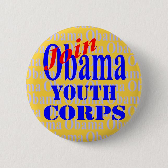 Join Obama Youth Corps Button (Front)