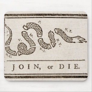Join or Die Benjamin Franklin Political Cartoon  Mouse Pad