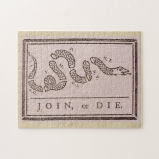Join or Die by Benjamin Franklin Jigsaw Puzzle