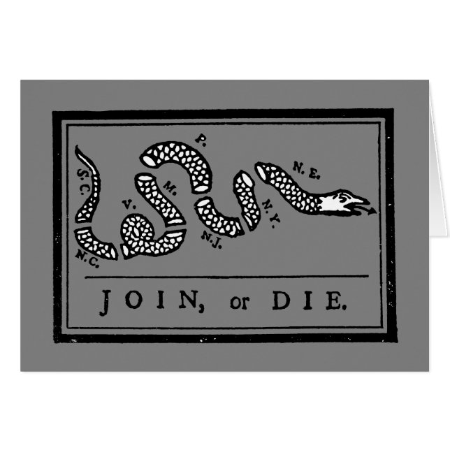 Join Or Die Cartoon, 1754 (Front Horizontal)