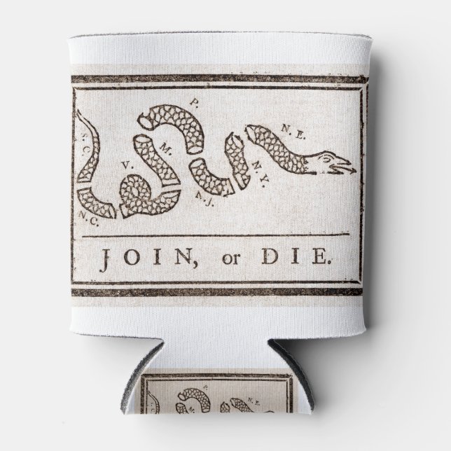 Join or Die Flag Original Can Cooler (Front)