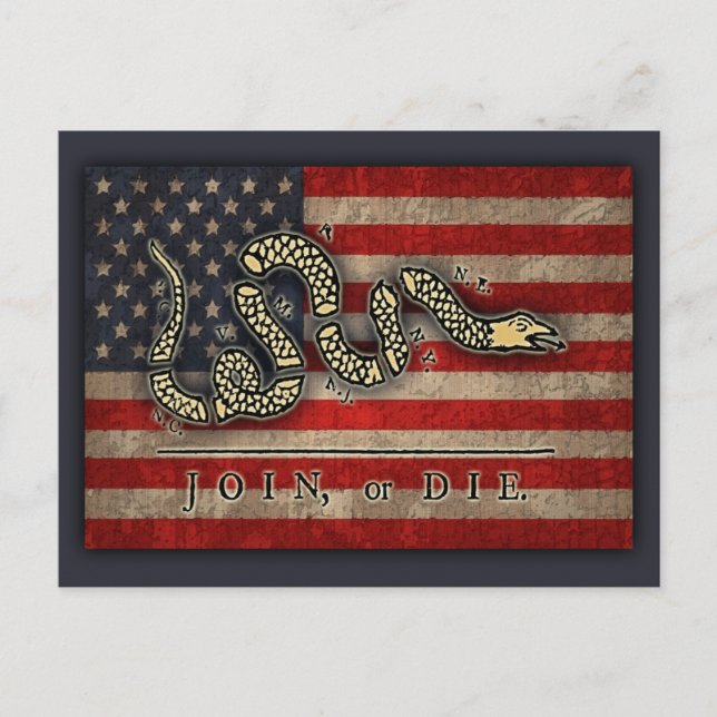 Join, Or Die -Flag Postcard (Front)