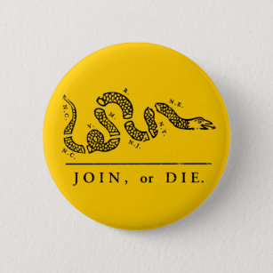 Join or Die - Libertarian 6 Cm Round Badge