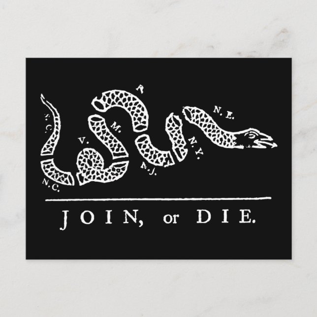 Join or Die Postcard (Front)