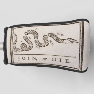 Join or Die Rattlesnake: Cartoon Benjamin Franklin Golf Head Cover