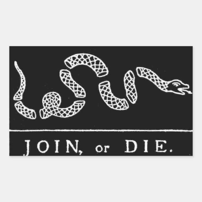 join or die snake rectangular sticker (Front)