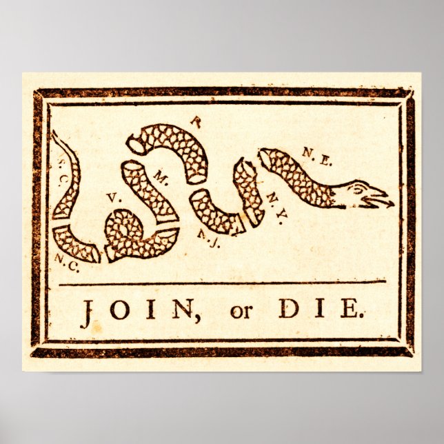 Join or Die Vintage Poster (Front)
