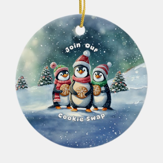 Join Our Christmas Cookie Swap Ceramic Tree Decoration (Front)