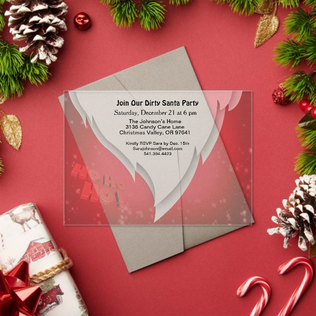 Join Our Dirty Santa Party with Santa Pattern Acrylic Invitations (Insitu (Holiday))