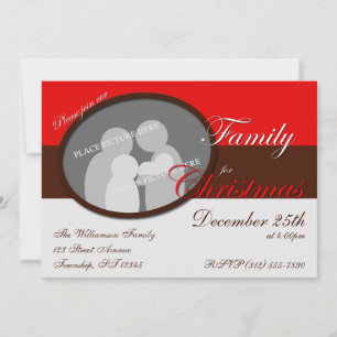 Join Our Family for Christmas Red Invitations