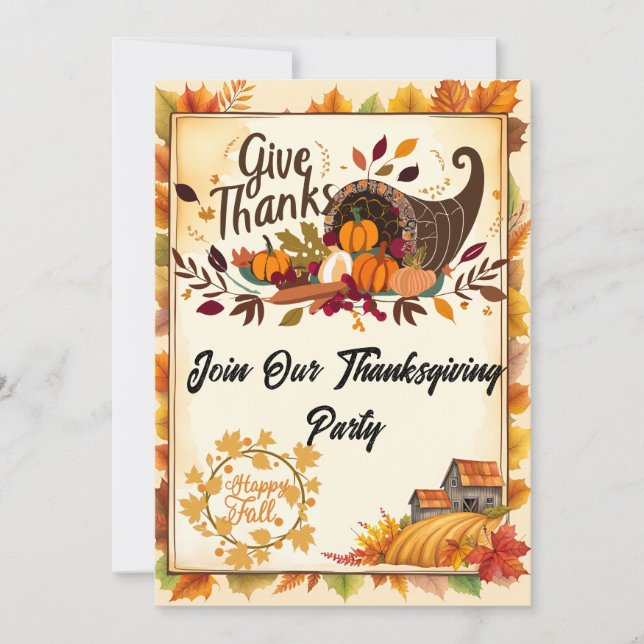 Join Our Thanksgiving Party Invitation (Front)