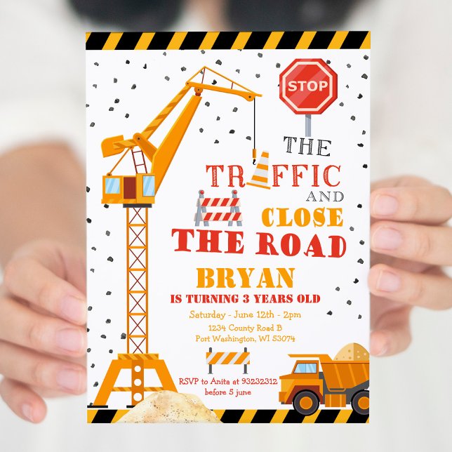 Join the Crew Boy Construction Birthday Invitation (Creator Uploaded)