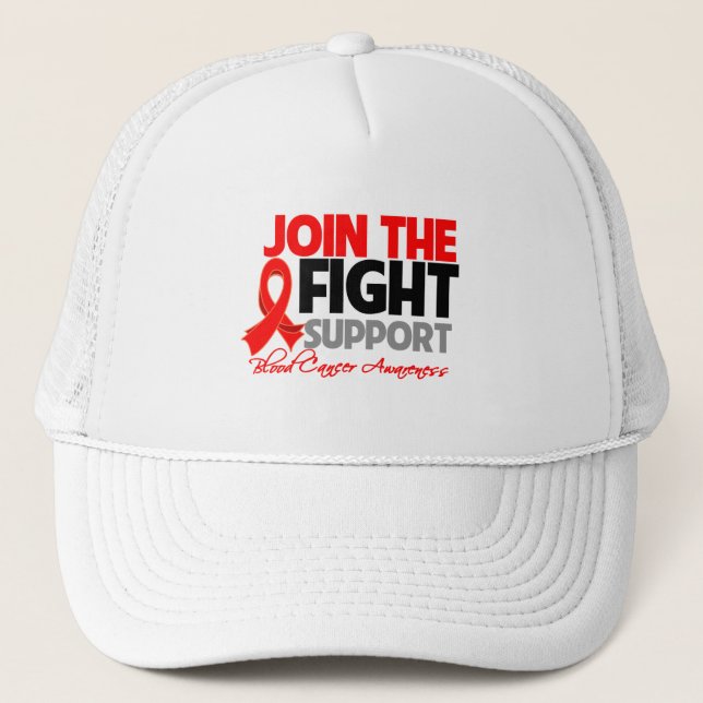 Join The Fight Support Blood Cancer Awareness Trucker Hat (Front)