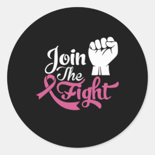 Join The Fight Support Breast Cancer Awareness Classic Round Sticker