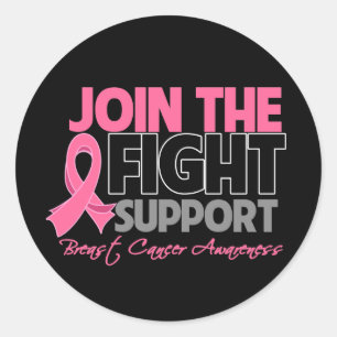 Join The Fight Support Breast Cancer Awareness Classic Round Sticker