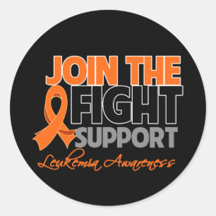 Join The Fight Support Leukaemia Awareness Classic Round Sticker