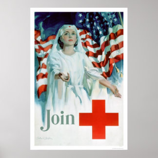 Join the Red Cross - American Flag (US00310) Poster