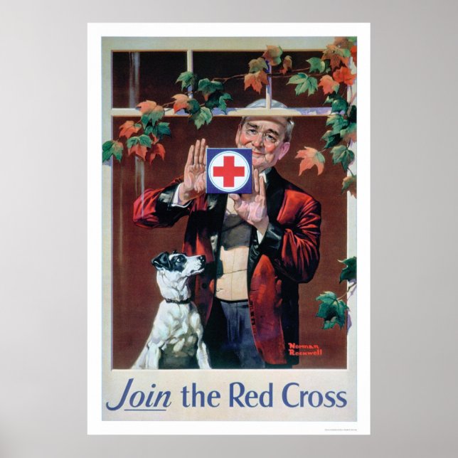 Join the Red Cross - Man with Dog (US00292) Poster (Front)