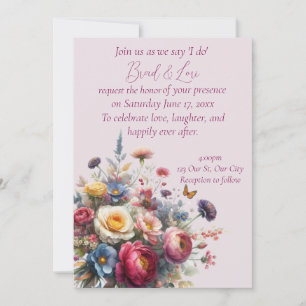 Join Us as We Say 'I Do' with beautiful Florals Invitation
