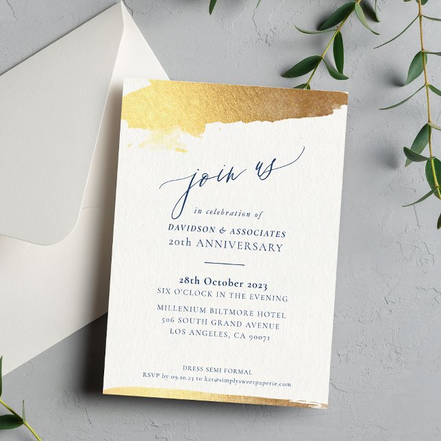 JOIN US calligraphy formal gold edges navy Invitation (Creator Uploaded)