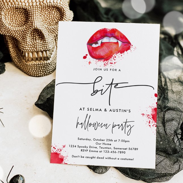 Join Us For A Bite Halloween Vampire Soiree Party  Invitation (Creator Uploaded)