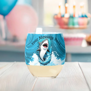 Join Us For a Bite Shark Stemless Wine Glass