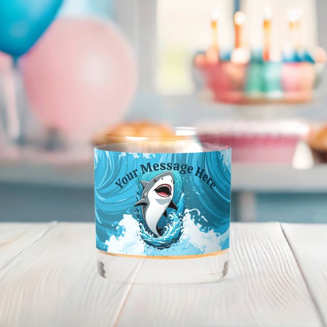 Join Us For a Bite Shark Whiskey Glass (Insitu (Baby Shower))