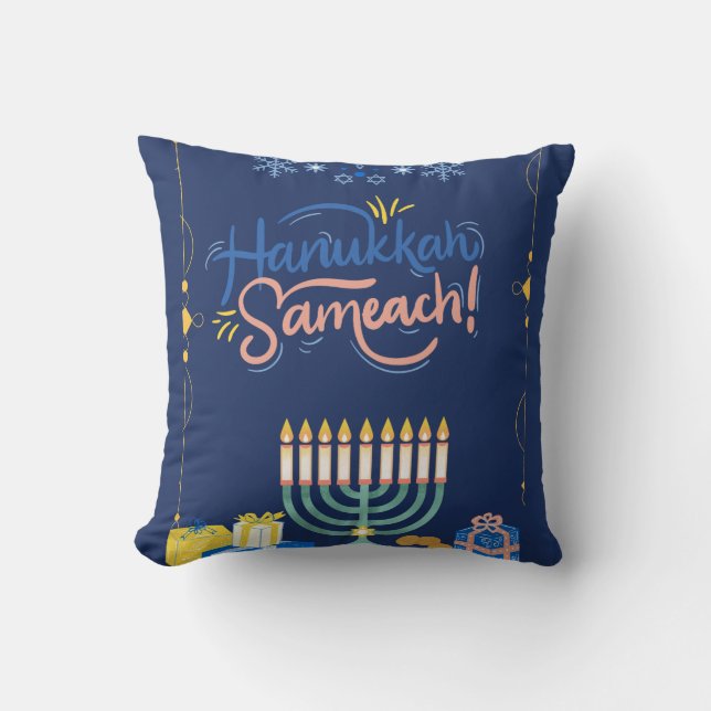 Join Us for a Joyous Hanukkah Celebration! Cushion (Front)