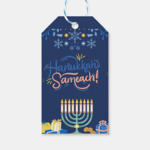 Join Us for a Joyous Hanukkah Celebration!" Gift Tags