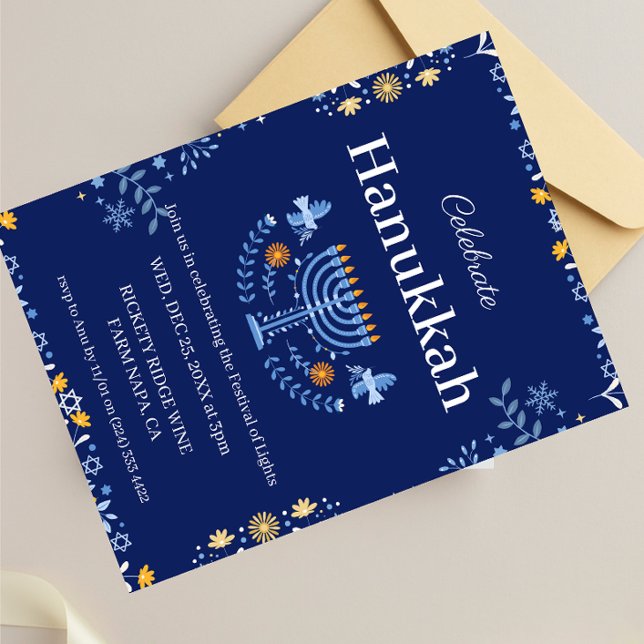 Join Us for a Joyous Hanukkah Celebration!" Invitation (Creator Uploaded)