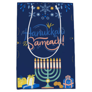 Join Us for a Joyous Hanukkah Celebration!" Medium Gift Bag