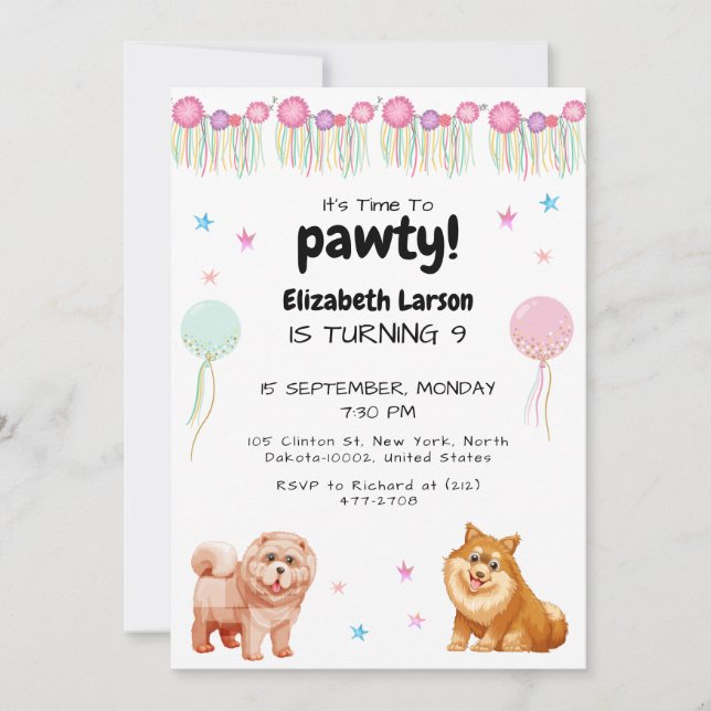Join Us for a Pawsome Birthday Bash Kids Birthday Invitation (Front)