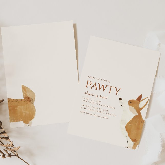Join us for a Pawty Corgi Dog Birthday  Invitation (Creator Uploaded)
