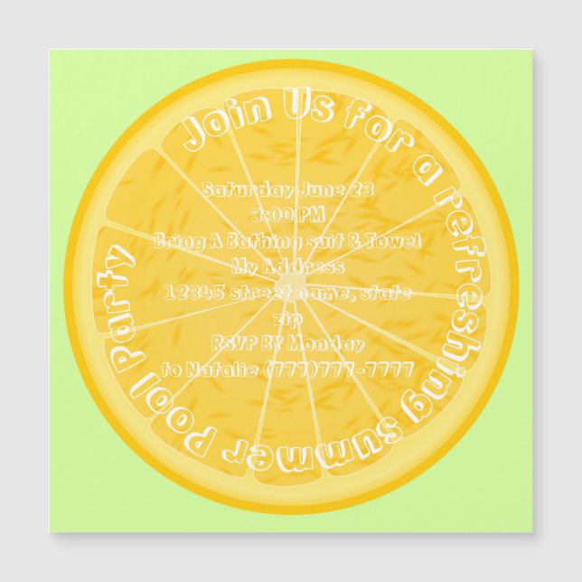 join us for a refreshing... magnetic invitation (Front)