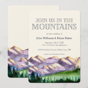 Join Us In The Mountains Rustic Wedding Invitation