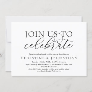Join Us To Celebrate, Wedding Rehearsal Dinner Invitation
