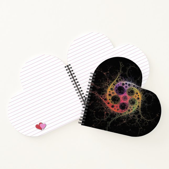 Joined at the Center Heart Shaped Spiral Notebook (Inside)