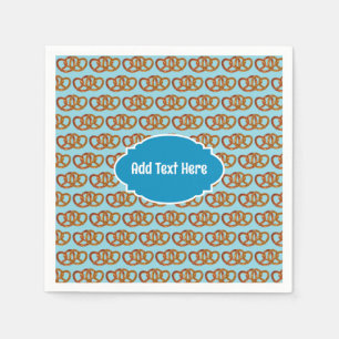 Joined Pretzels Pattern - quick personalised text  Napkin