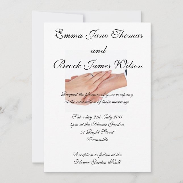 Joining Hands Wedding Invitation (Front)